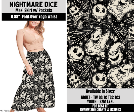 Preorder! Closes 10/6. ETA Dec. Nightmare Dice Maxi Skirt