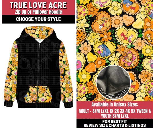 Preorder! Closes 11/13. ETA Jan. True Love Acre Zip-Up or Pullover Hoodie