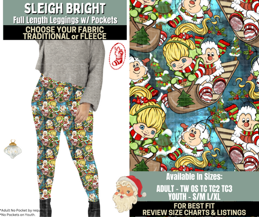 Preorder! Closes 9/15. ETA Dec. Sleigh Bright Leggings Choose Fleece or Traditional