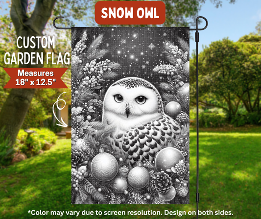 Preorder! Closes 8/10. ETA Nov. Snow Owl Garden Flag