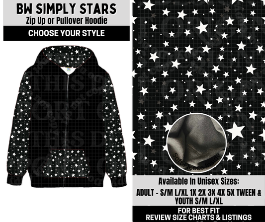 Preorder! Closes 10/6. ETA Dec. BW Simply Stars Zip-Up or Pullover Hoodie