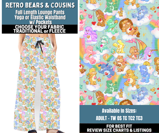 Preorder! Closes 10/13. ETA Jan. Retro Bears & Cousins Lounge Pants Choose Fleece or Traditional