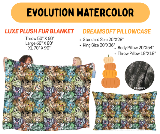 Preorder! Closes 7/8. ETA Oct. Evolution Watercolor Fur Blanket and/or DreamSoft Pillowcase