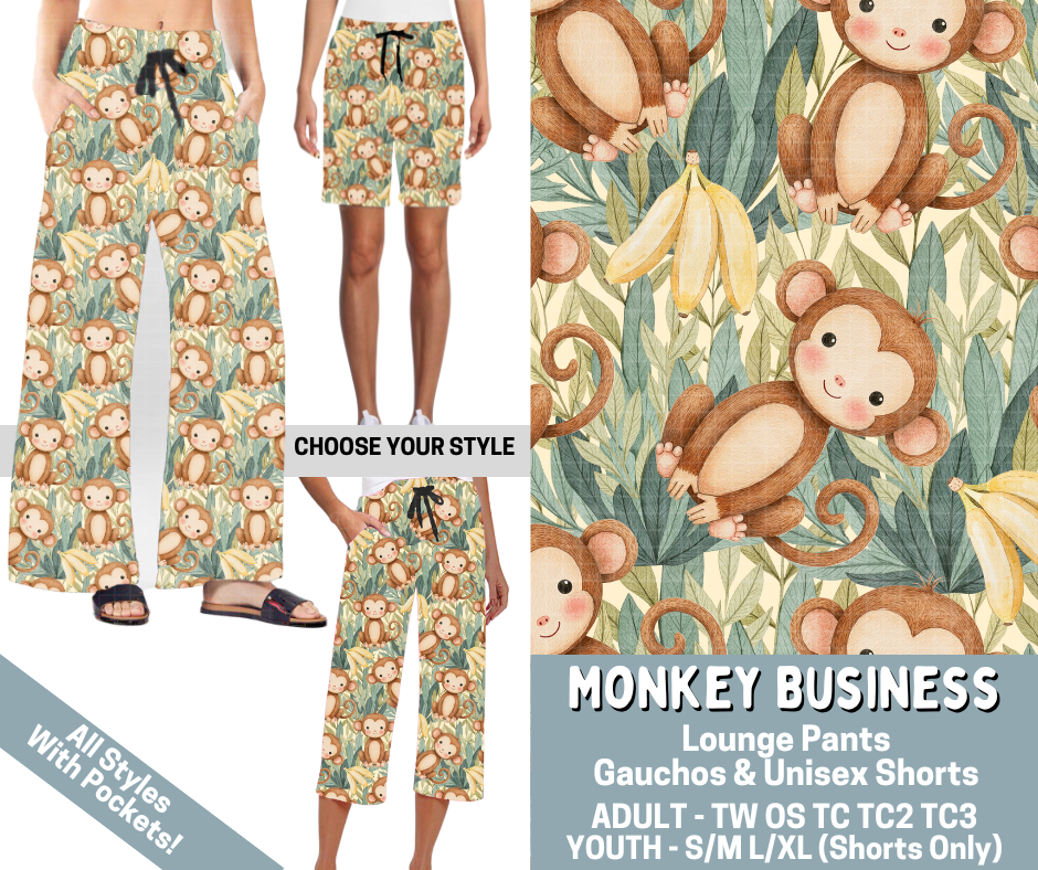 Preorder! Closes 3/4. ETA June. Monkey Business Combo Lounge Lengths - Alonna's Legging Land