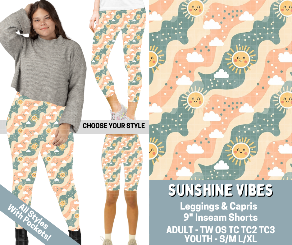 Preorder! Closes 3/4. ETA June. Sunshine Vibes Combo Legging Lengths - Alonna's Legging Land