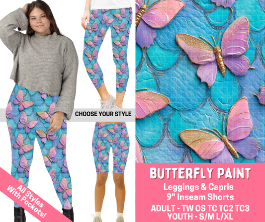 Preorder! Closes 2/16. ETA May. Butterfly Paint Combo Legging Lengths - Alonna's Legging Land