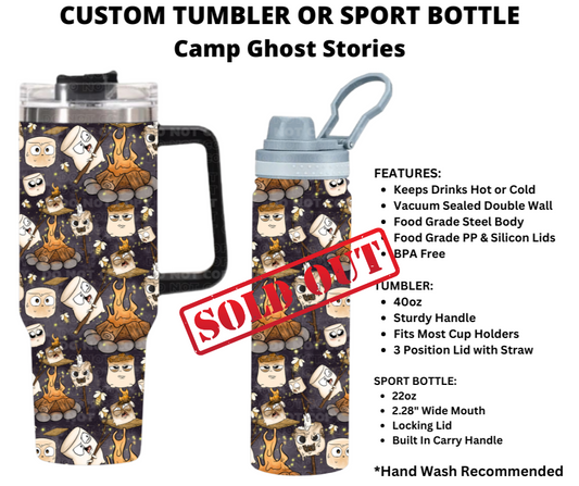 Camp Ghost Stories Custom Tumbler or Sport Bottle - Alonna's Legging Land
