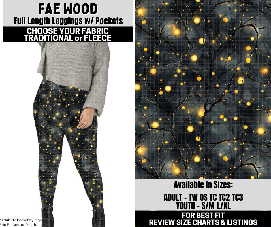 Preorder! Closes 10/6. ETA Dec. Fae Wood Leggings Choose Fleece or Traditional