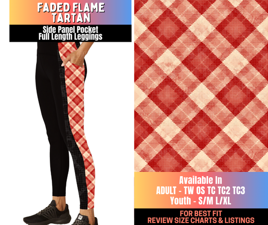 Preorder! Closes 10/16. ETA Jan. Faded Flame Tartan Side Panel Pocket Full Length Leggings