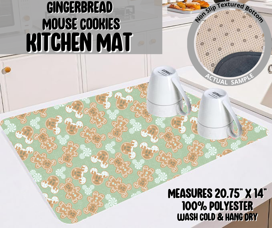 Preorder! Closes 9/10. ETA Dec. Gingerbread Mouse Cookies Kitchen Mat