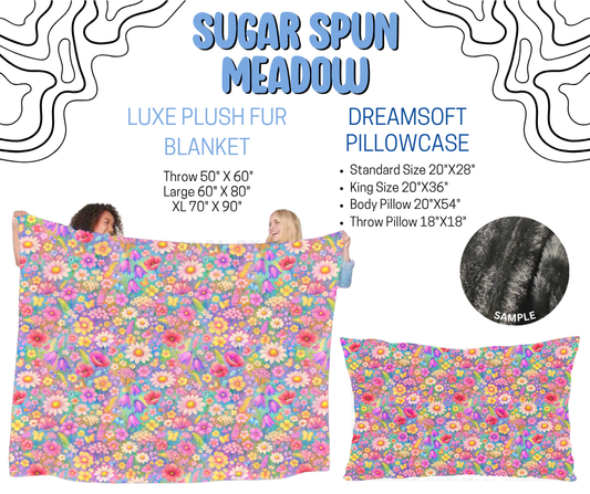 Preorder! Closes 4/29. ETA July. Sugar Spun Meadow Luxe Plush Fur Blanket and/or DreamSoft Pillowcase