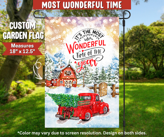 Preorder! Closes 9/22. ETA Dec. Most Wonderful Time Garden Flag