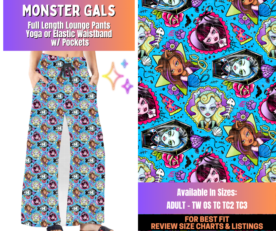 Preorder! Closes 12/10. ETA March. Monster Gals Full Length Lounge Pants