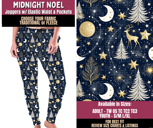 Preorder! Closes 8/27. ETA Nov. Midnight Noel Joggers Choose Fleece or Traditional