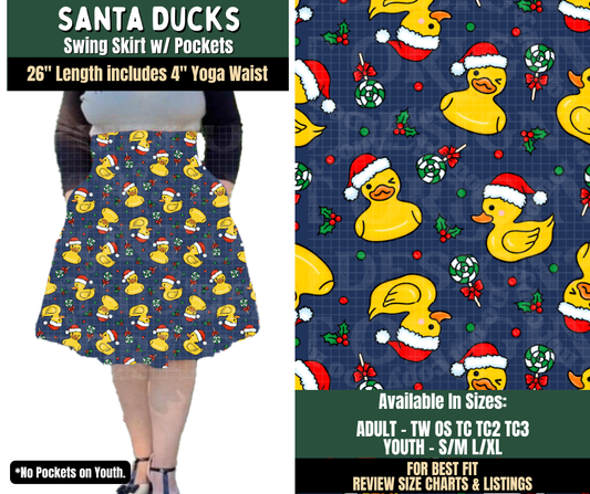 Preorder! Closes 8/12. ETA Nov. Santa Ducks Swing Skirt