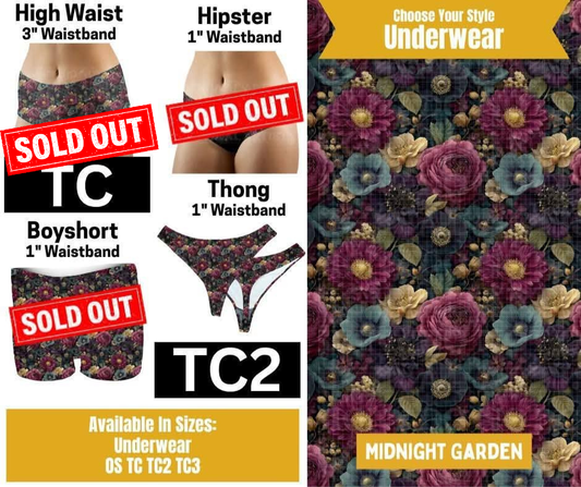 Midnight Garden High Waist, Thong Underwear