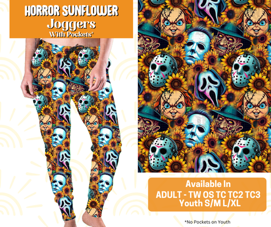 Preorder! Closes 5/16. ETA July. Horror Sunflower Joggers