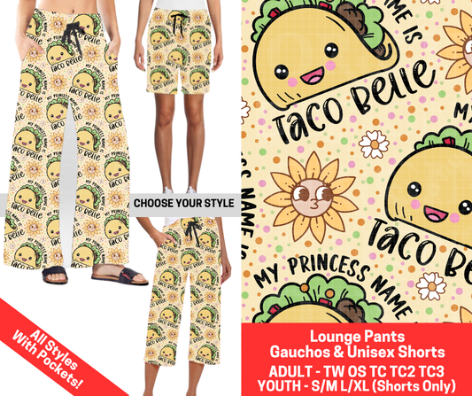 Preorder! Closes 2/12. ETA May. Taco Princess Combo Lounge Lengths - Alonna's Legging Land