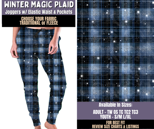 Preorder! Closes 9/3. ETA Dec. Winter Magic Plaid Joggers Choose Fleece or Traditional