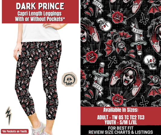 Preorder! Closes 12/22. ETA March. Dark Prince Capri Length Leggings w/wo Pockets