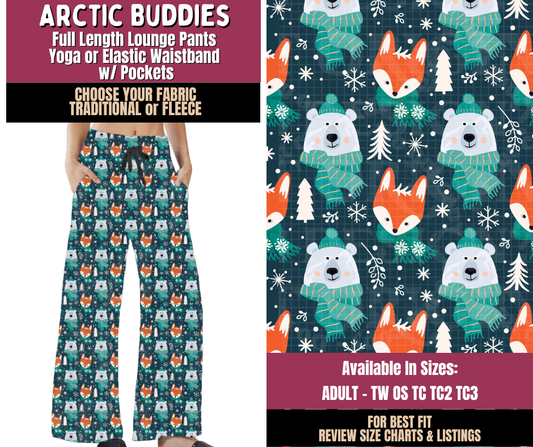 Preorder! Closes 8/27. ETA Nov. Arctic Buddies Lounge Pants Choose Fleece or Traditional