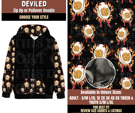 Preorder! Closes 7/27. ETA Oct. Deviled Zip-Up or Pullover Hoodie