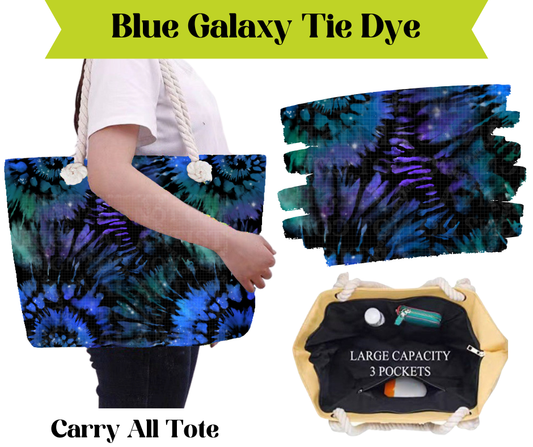 Preorder! Closes 3/16. ETA May. Blue Galaxy Tie Dye Carry All Tote