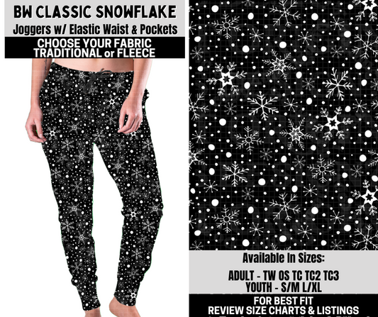 Preorder! Closes 10/6. ETA Dec. BW Classic Snowflake Joggers Choose Fleece or Traditional
