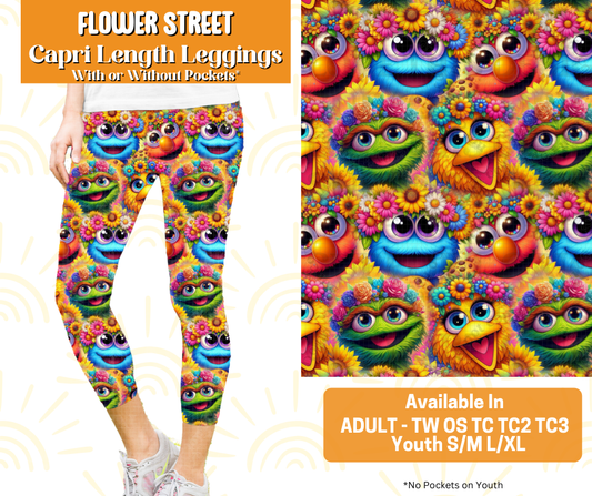 Preorder! Closes 5/16. ETA July. Flower Street Capri Length Leggings w/wo Pockets