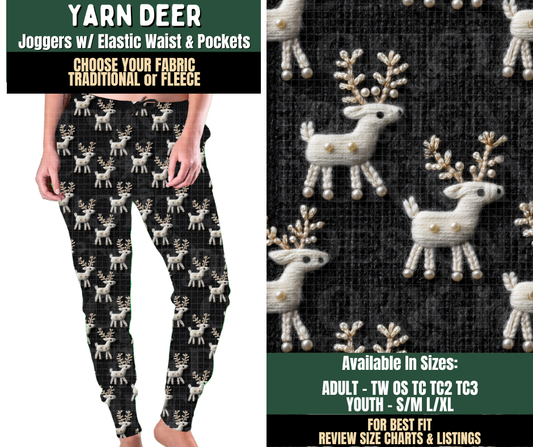 Preorder! Closes 8/12. ETA Nov. Yarn Deer Joggers Choose Fleece or Traditional