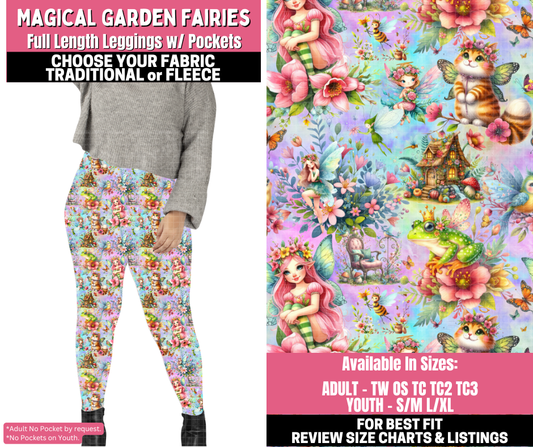 Preorder! Closes 11/19. ETA Jan. Magical Garden Fairies Leggings Choose Fleece or Traditional
