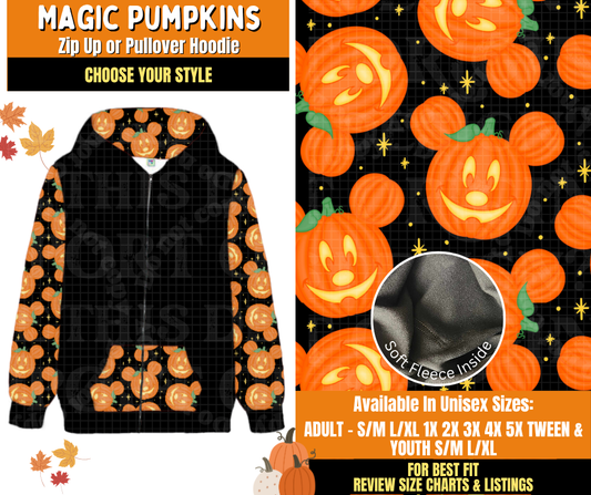 Preorder! Closes 7/16. ETA Oct. Magic Pumpkins Zip-Up or Pullover Hoodie
