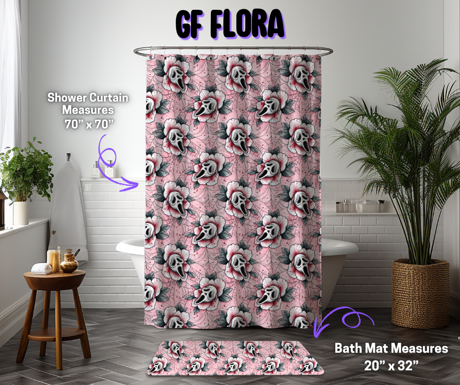 Preorder! Closes 12/8. ETA March. GF Flora Custom Shower Curtain and/or Bath Mat