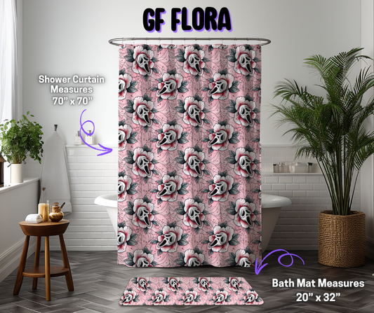 Preorder! Closes 12/8. ETA March. GF Flora Custom Shower Curtain and/or Bath Mat