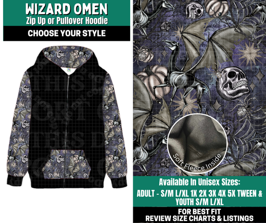 Preorder! Closes 10/27. ETA Jan. Wizard Omen Zip-Up or Pullover Hoodie