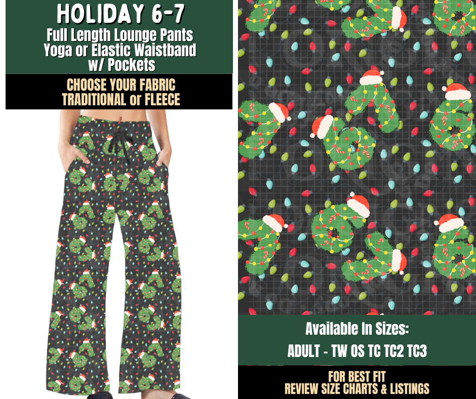 Preorder! Closes 8/12. ETA Nov. Holiday 6-7 Pants Choose Fleece or Traditional