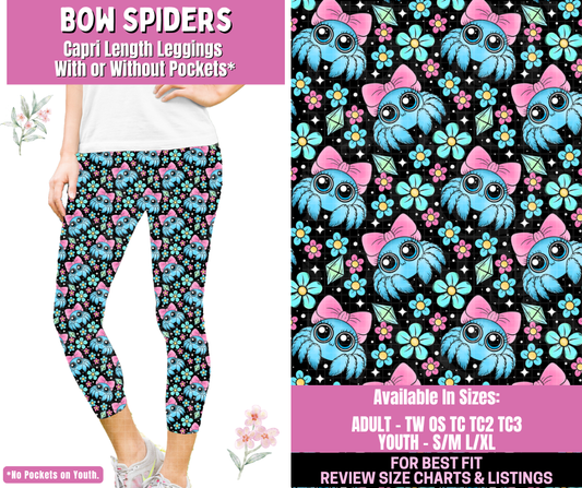 Preorder! Closes 1/12. ETA March. Bow Spiders Capri Length Leggings w/wo Pockets
