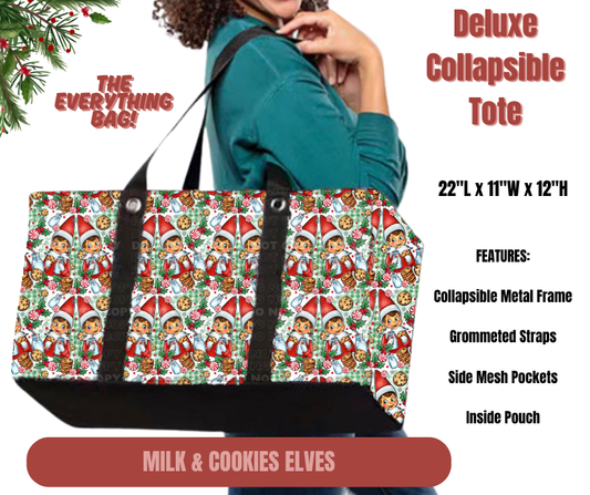 Preorder! Closes 9/1. ETA Dec. Milk & Cookies Elves Collapsible Tote