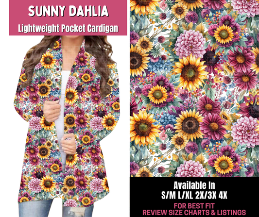 Preorder! Closes 11/10. ETA Jan. Sunny Dahlias Pocket Cardigan