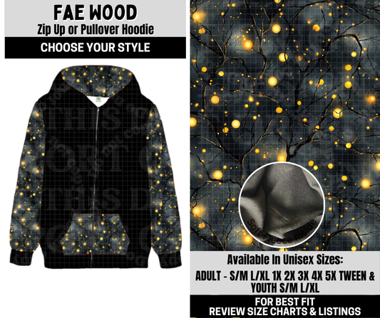 Preorder! Closes 10/6. ETA Dec. Fae Wood Zip-Up or Pullover Hoodie