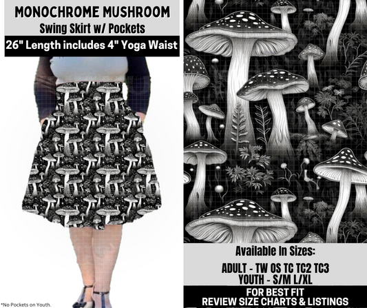 Preorder! Closes 10/6. ETA Dec. Monochrome Mushroom Swing Skirt