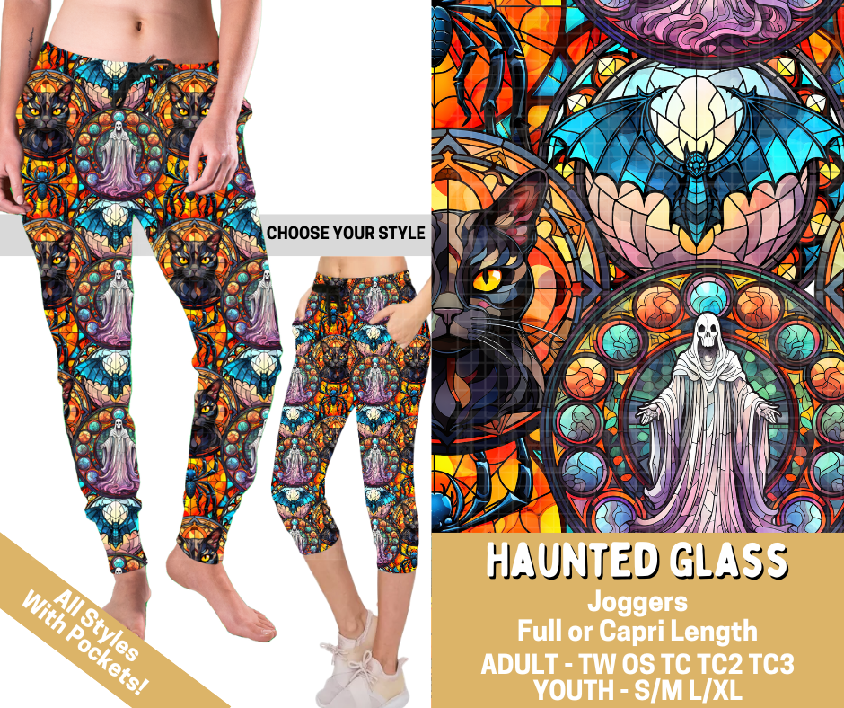 Preorder! Closes 2/26. ETA May. Haunted Glass Combo Jogger Lengths - Alonna's Legging Land