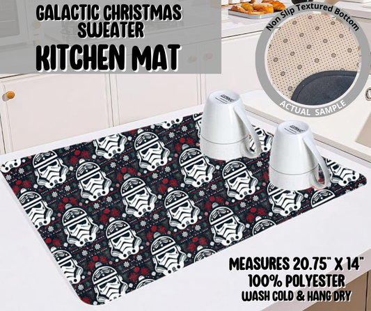 Preorder! Closes 9/10. ETA Dec. Galactic Christmas Sweater Kitchen Mat