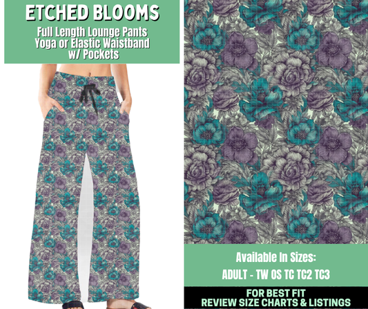 Preorder! Closes 1/7. ETA March. Etched Blooms Full Length Lounge Pants