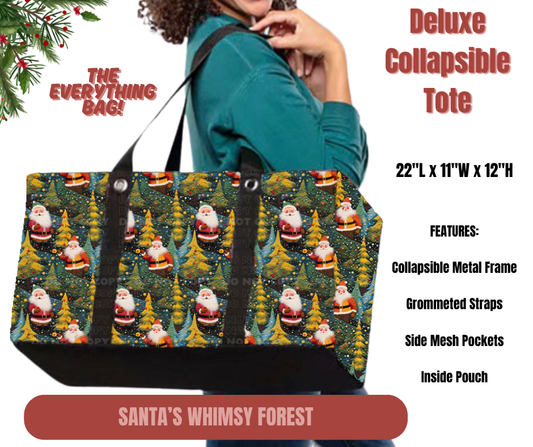 Preorder! Closes 9/1. ETA Dec. Santa's Whimsy Forest Collapsible Tote