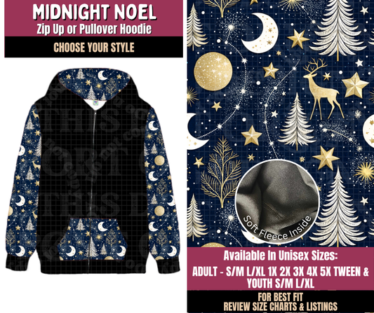 Preorder! Closes 8/27. ETA Nov. Midnight Noel Zip-Up or Pullover Hoodie
