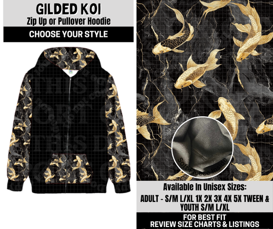 Preorder! Closes 10/6. ETA Dec. Gilded Koi Zip-Up or Pullover Hoodie