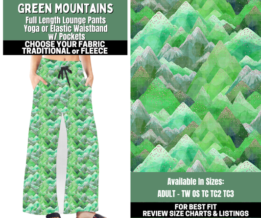 Preorder! Closes 12/4. ETA Feb. Green Mountains Lounge Pants Choose Fleece or Traditional