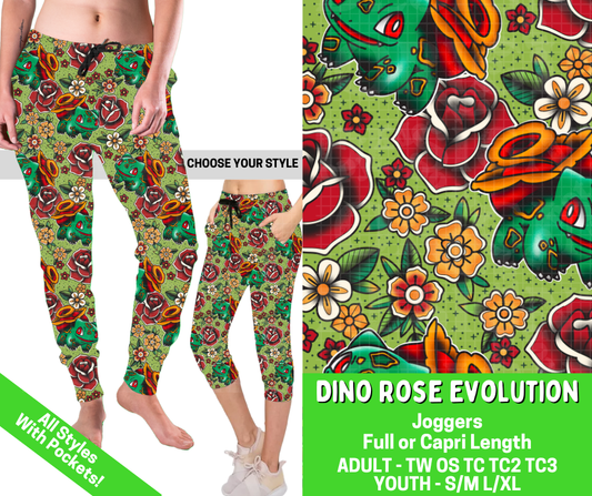 Preorder! Closes 2/25. ETA May. Dino Rose Evolution Combo Jogger Lengths - Alonna's Legging Land