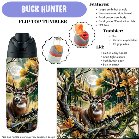 Preorder! Closes 12/11. ETA Feb. Buck Hunter Flip Top Tumbler